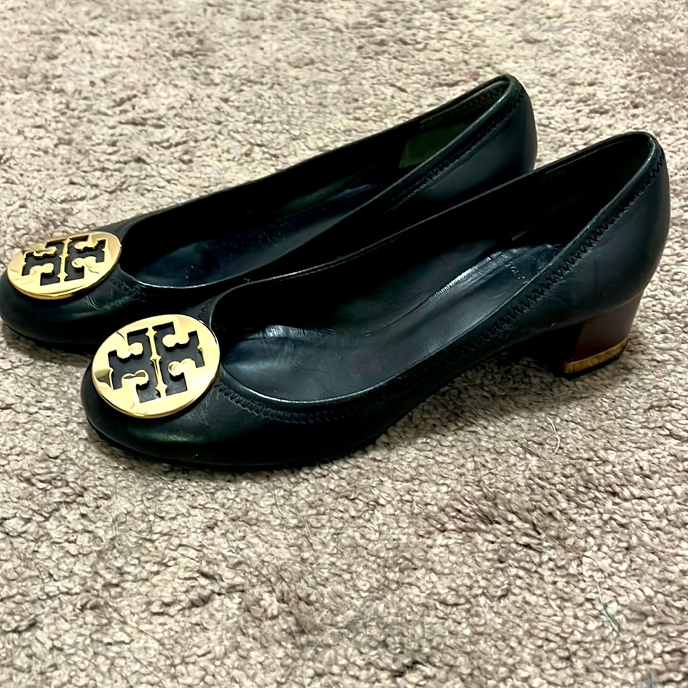 Tory Burch Nappa Black Leather Heels